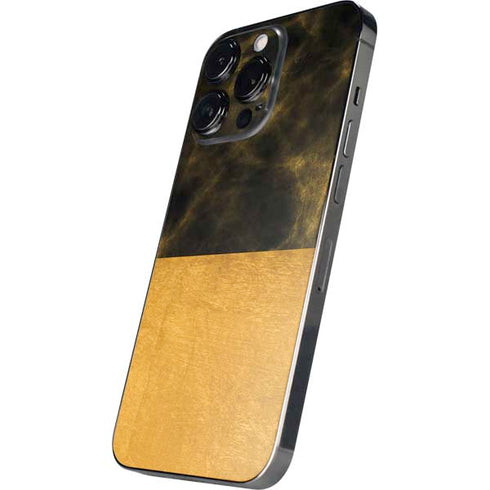 Black and Gold Split Marble iPhone 14 Pro Skin